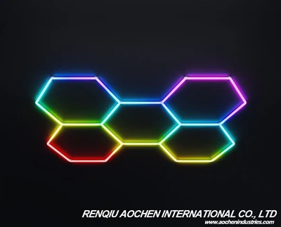 Customizable Color-changing Hexagon Garage Lighting Kit